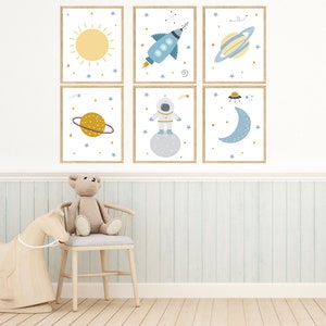 Space Wall Art Set for Boys Room Decor, Digital Download, Outer Space ...