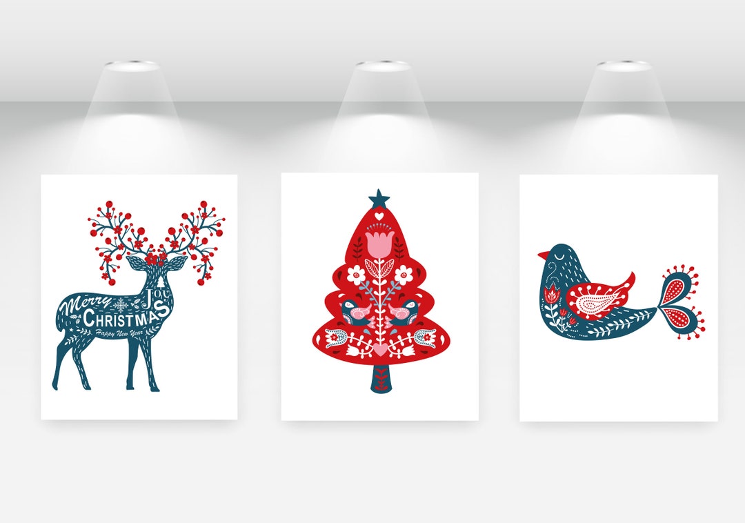 Scandinavian Christmas Wall Art Digital Download Printable - Etsy