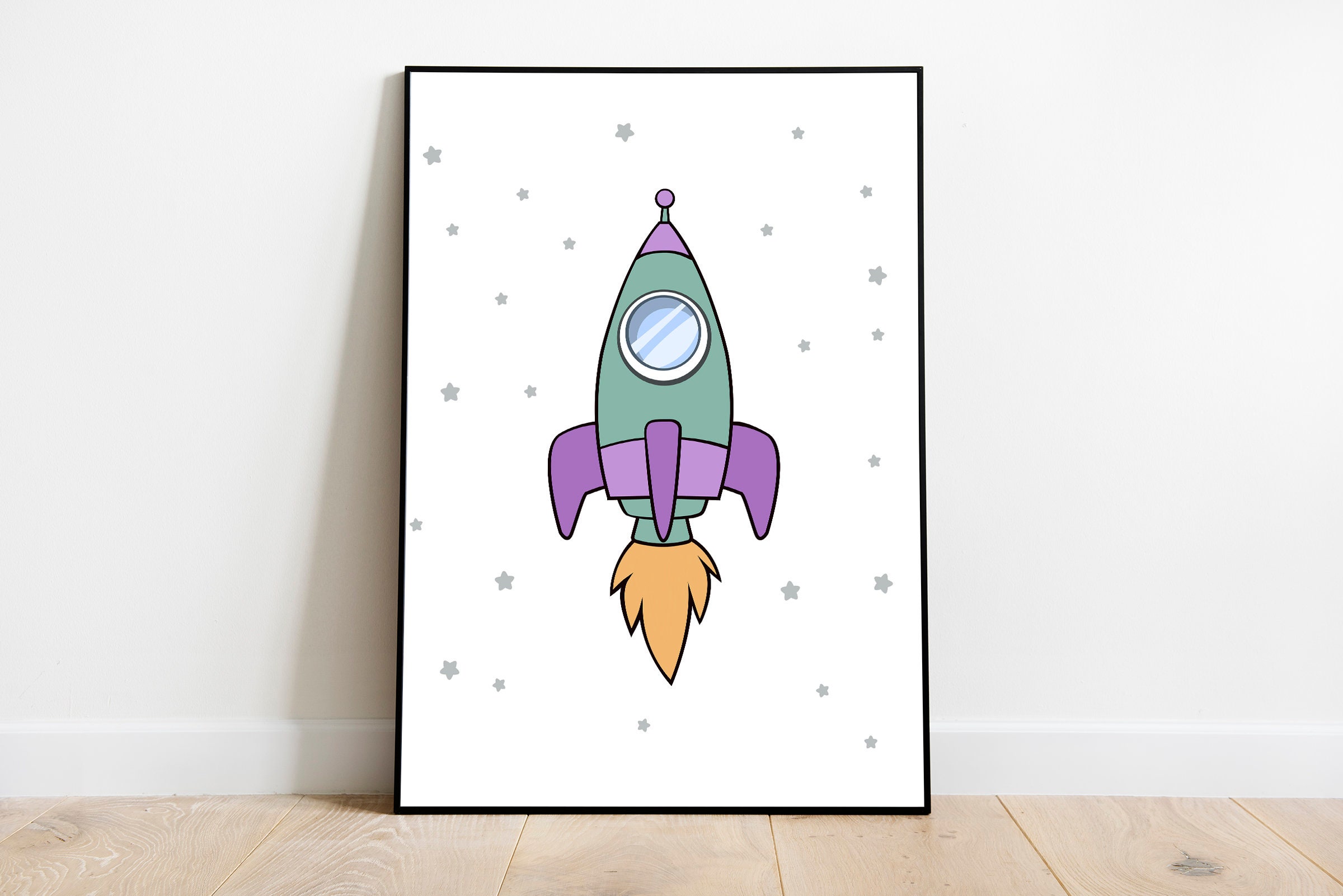 Space Wall Art for Girl Nursery Decor Digital Download | Etsy