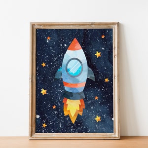 Set of 3 Watercolor Outer Space Wall Art Digital (Download Now) - Etsy