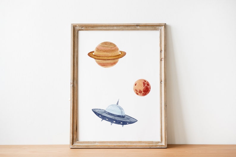 Set of 3 Outer Space Wall Art Nursery Decor Space Prints Kids Room Decor Outer Space Decor Printable Wall Art Digital Download
