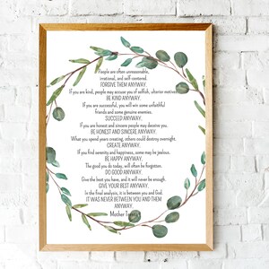 Mother Teresa Quote Printable Wall Art Digital Download - Etsy