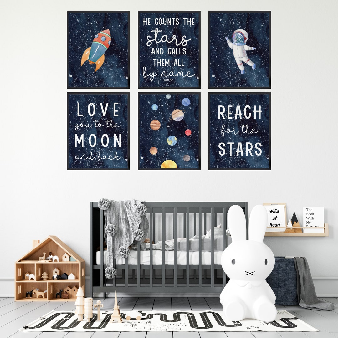 Watercolor Outer Space Printable Wall Art Set of 6, Digital Download ...