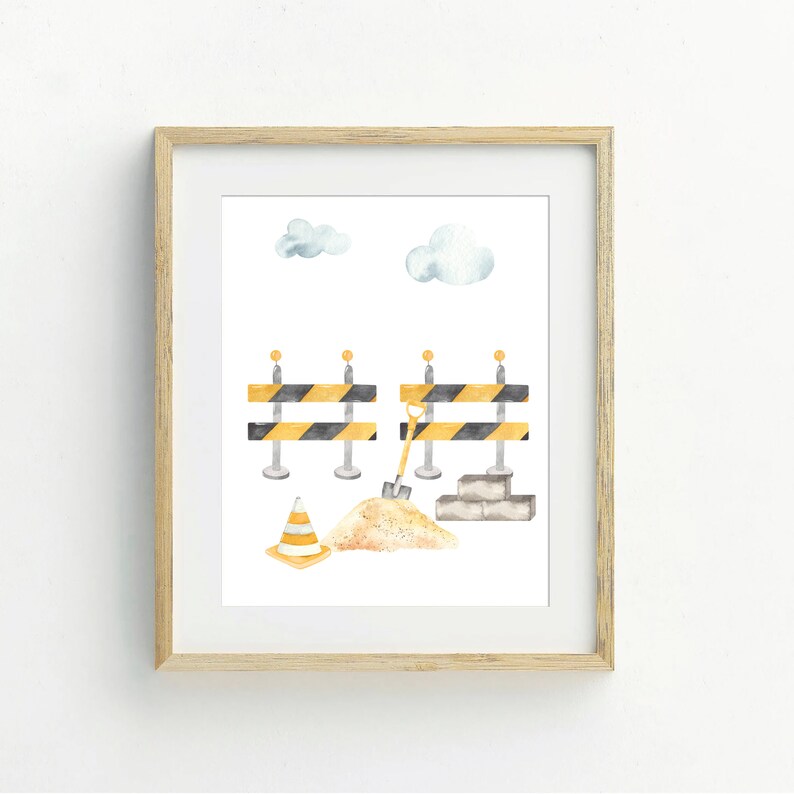 Construction Wall Art Set Printable Wall Art Digital Etsy