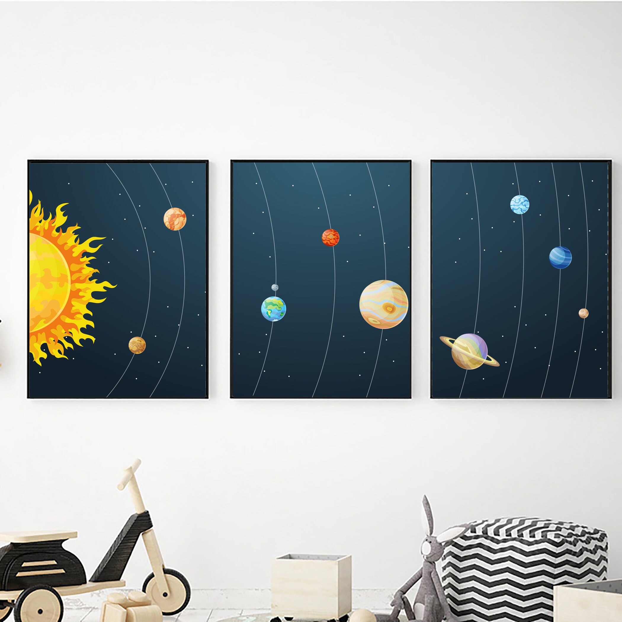 Solar System Wall Art Printable Digital Download 8x10 11x14 Etsy