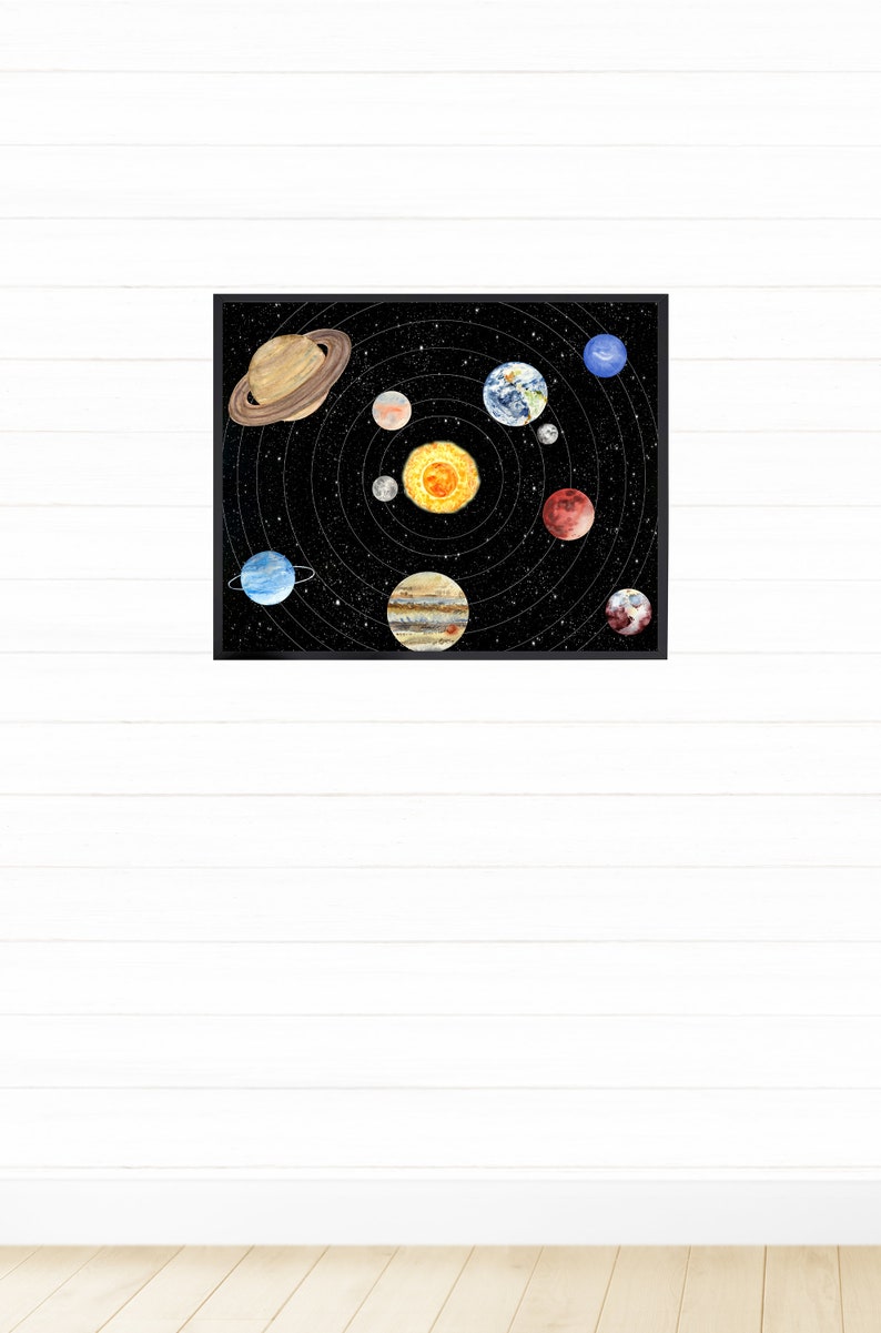 Solar System Printable Wall Art Digital Download Space Etsy