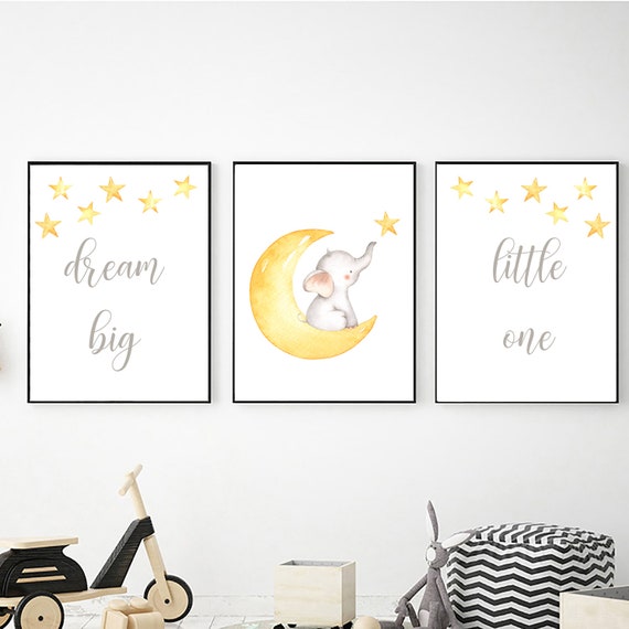 Set of 3 Elephant Printable Wall Art Digital Download | Etsy