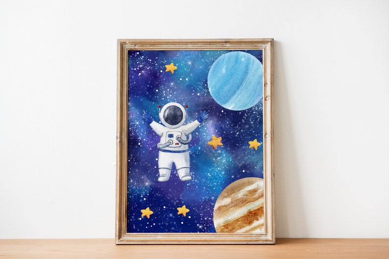 Printable Space Themed Nursery Wall Art Digital Download Etsy
