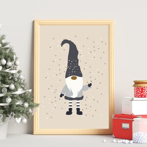 Scandinavian Christmas Gnomes Printable Wall Art Digital - Etsy