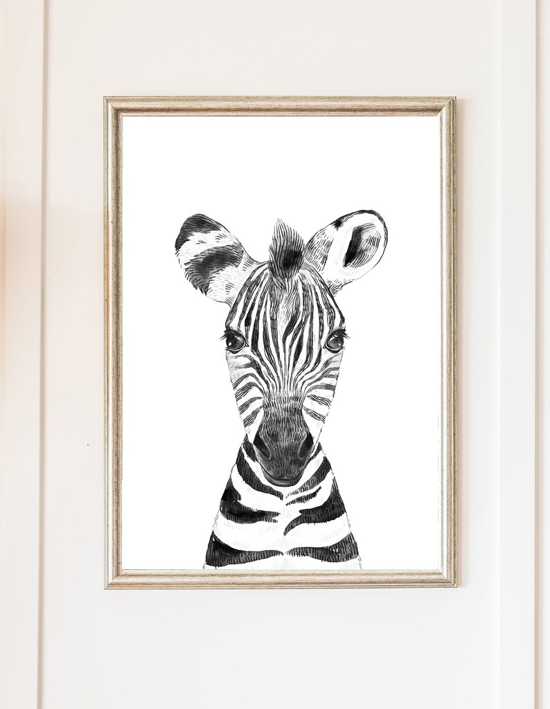 Black and White Animal Prints for Nursery Digital Download Etsy