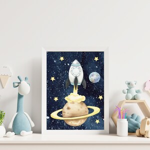 Set of 3 Printable Outer Space Wall Art, Digital Download, Printable ...