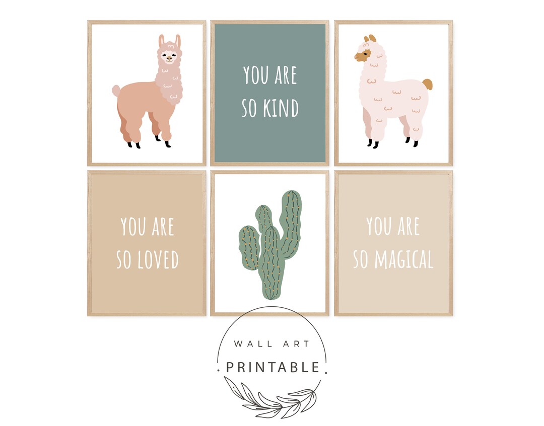 Llamas Prints Printable Wall Art Set of 6 Digital Download - Etsy