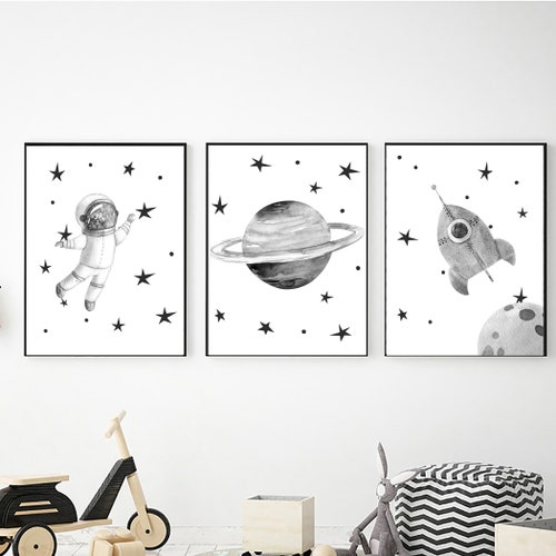 Space Printable Wall Art Set of 3 Digital Download Nursery - Etsy