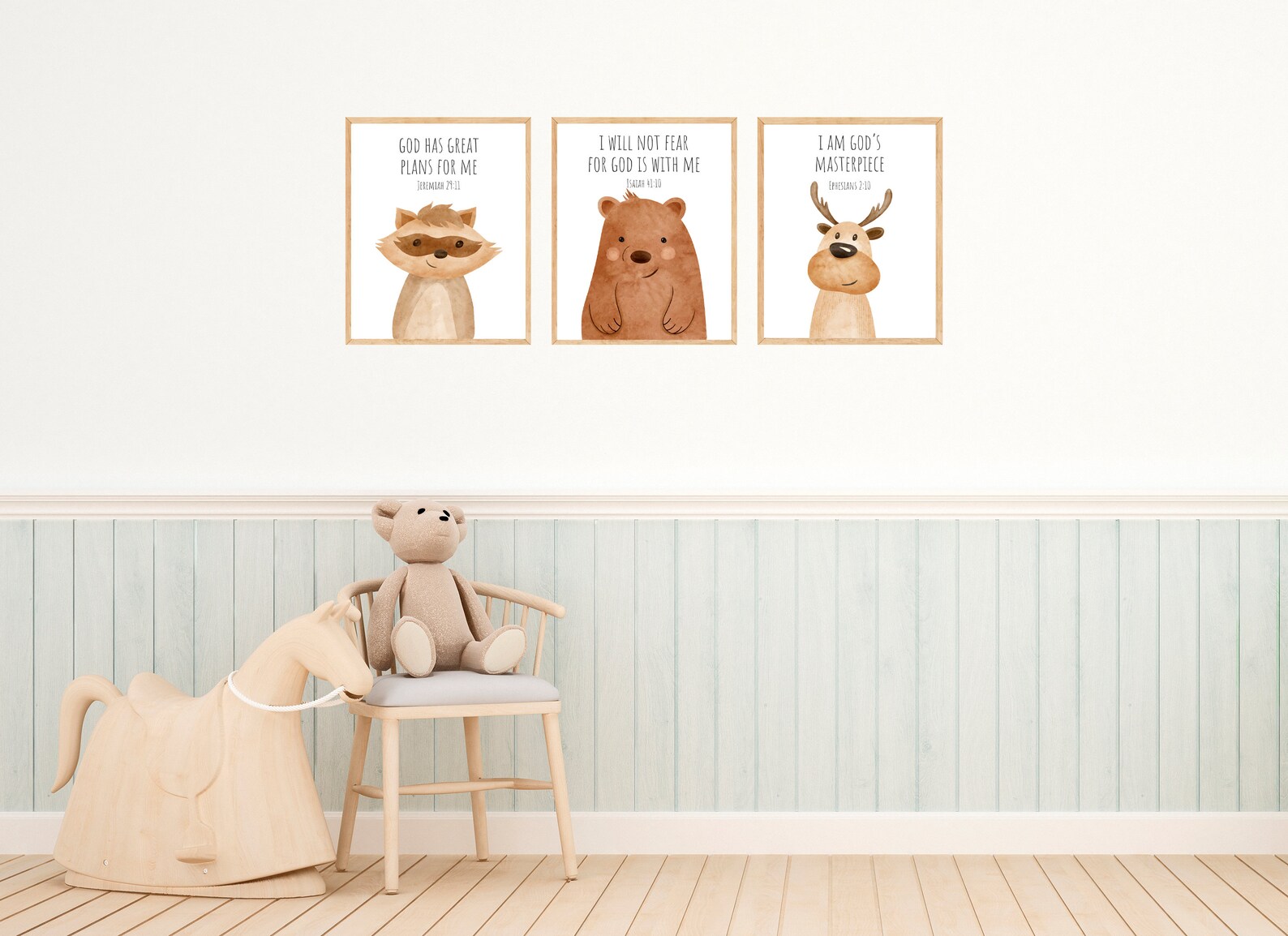 Woodland Animals With Bible Verse Printable Wall Art Digital | Etsy