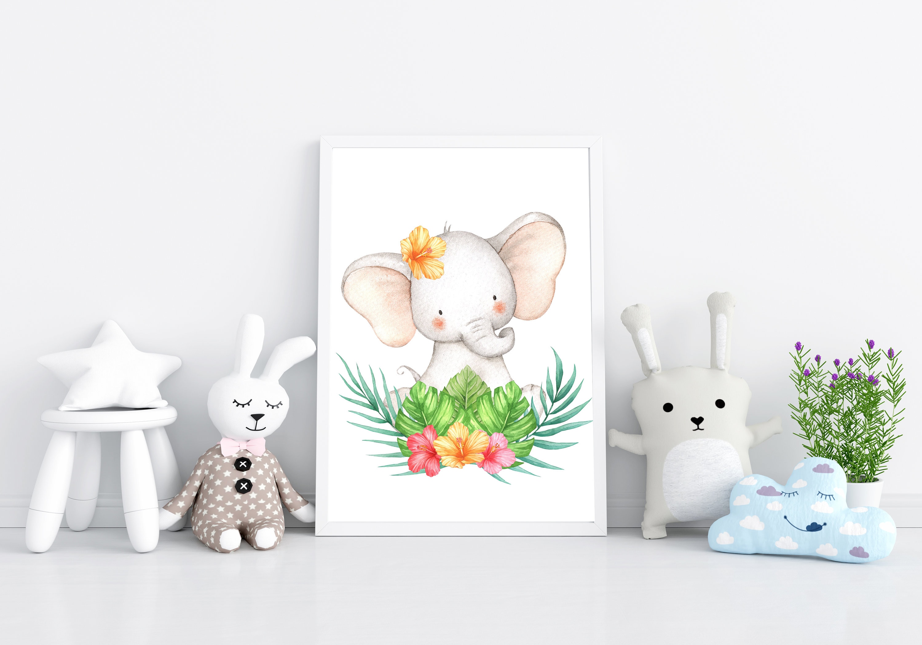 Baby Elephant Nursery Decor Digital Download Printable Wall Etsy