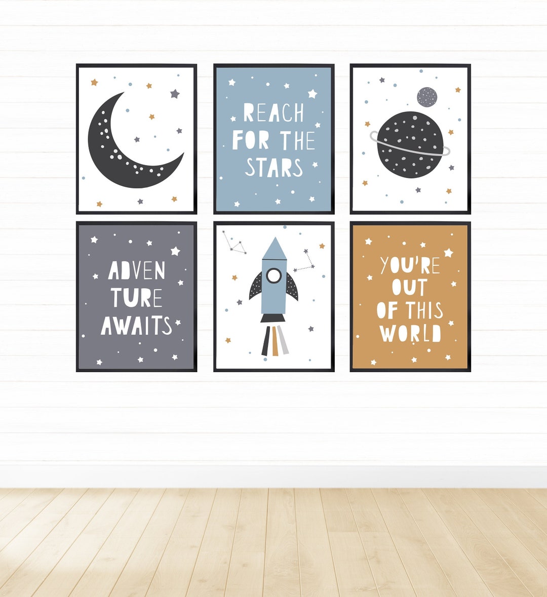 Outer Space Printable Wall Art Set of 6, Digital Download, Space Themed ...