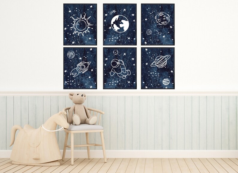 Space Printable Wall Art for Boys Room Decor Digital Etsy