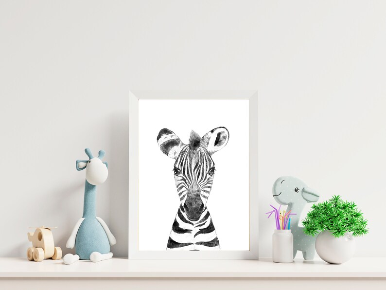 Zebra Wall Art Printable Wall Art Digital Download Safari Etsy