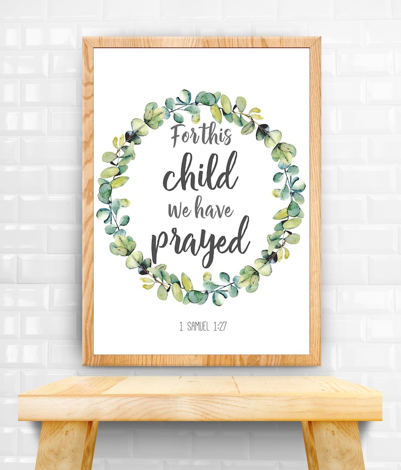 Bible Verse Print For Baby Nursery Decor Digital Download