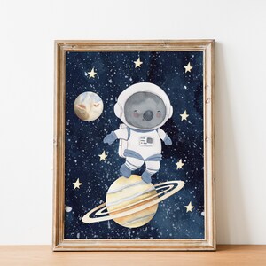 Animals in Outer Space Printable Wall Art Set, Digital Download, Space ...