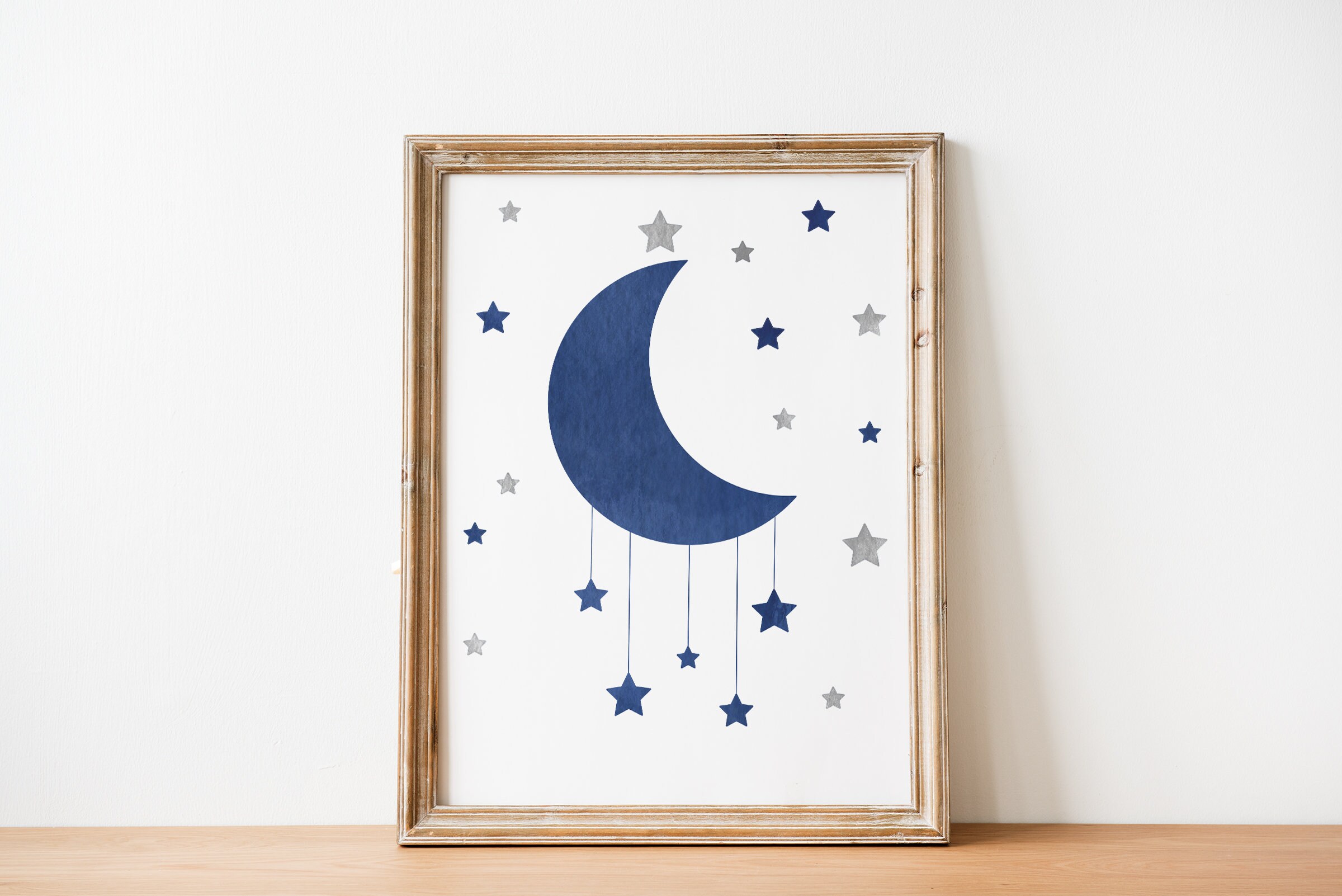 Blue and Grey Printable Wall Art for Nursery Decor Digital Etsy