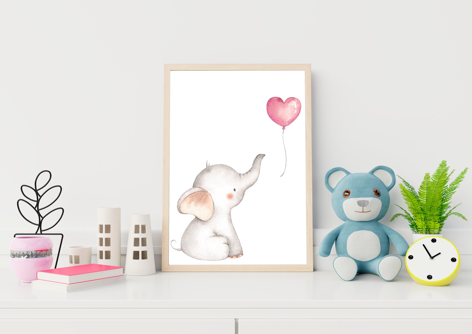 Elephant Printable Wall Art Digital Download Pink Elephant - Etsy