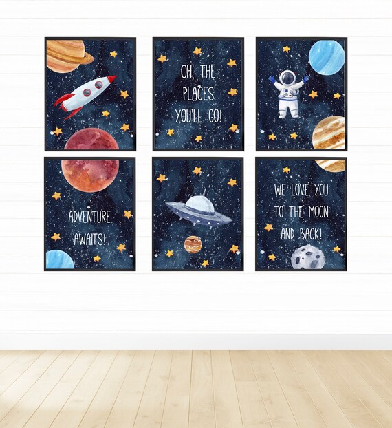 Bedroom Decor Girls Outer Space Printable Wall Art Set Space Prints Nursery Decor Digital Download Kids Room Decor 8x10 11x14 16x20