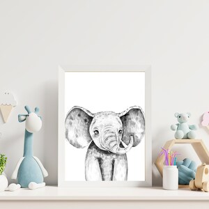 Printable Black and White Safari Animals Wall Art Set Digital Download ...
