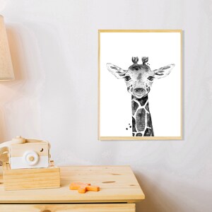 Giraffe Printable Wall Art for Girl Nursery Decor Digital | Etsy
