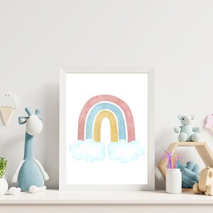 Rainbow Printable Wall Art Set of 3 Digital Download Pastel | Etsy