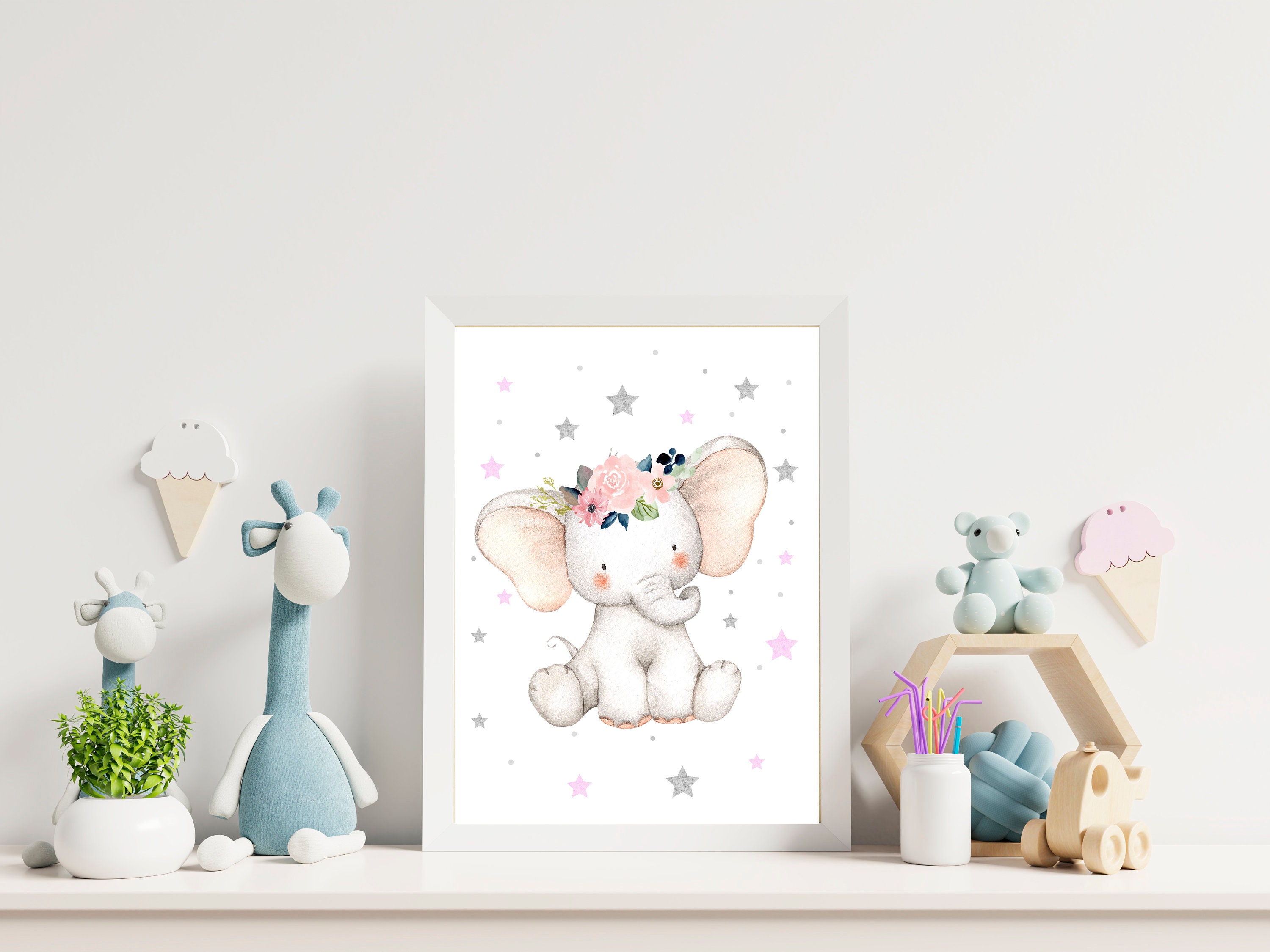 Baby Elephant Wall Art Digital Download Printable Wall Art Etsy