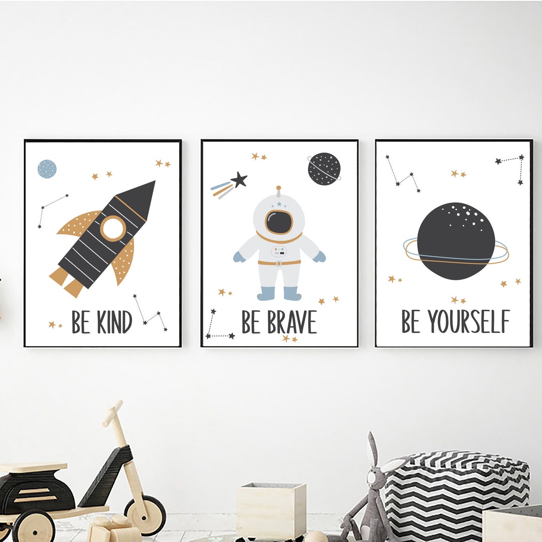 Space Printable Wall Art Set of 3, Digital Download Space Themed ...