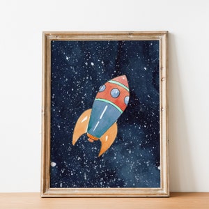 Boys Outer Space Themed Printable Wall Art Set for Nursery Decor ...
