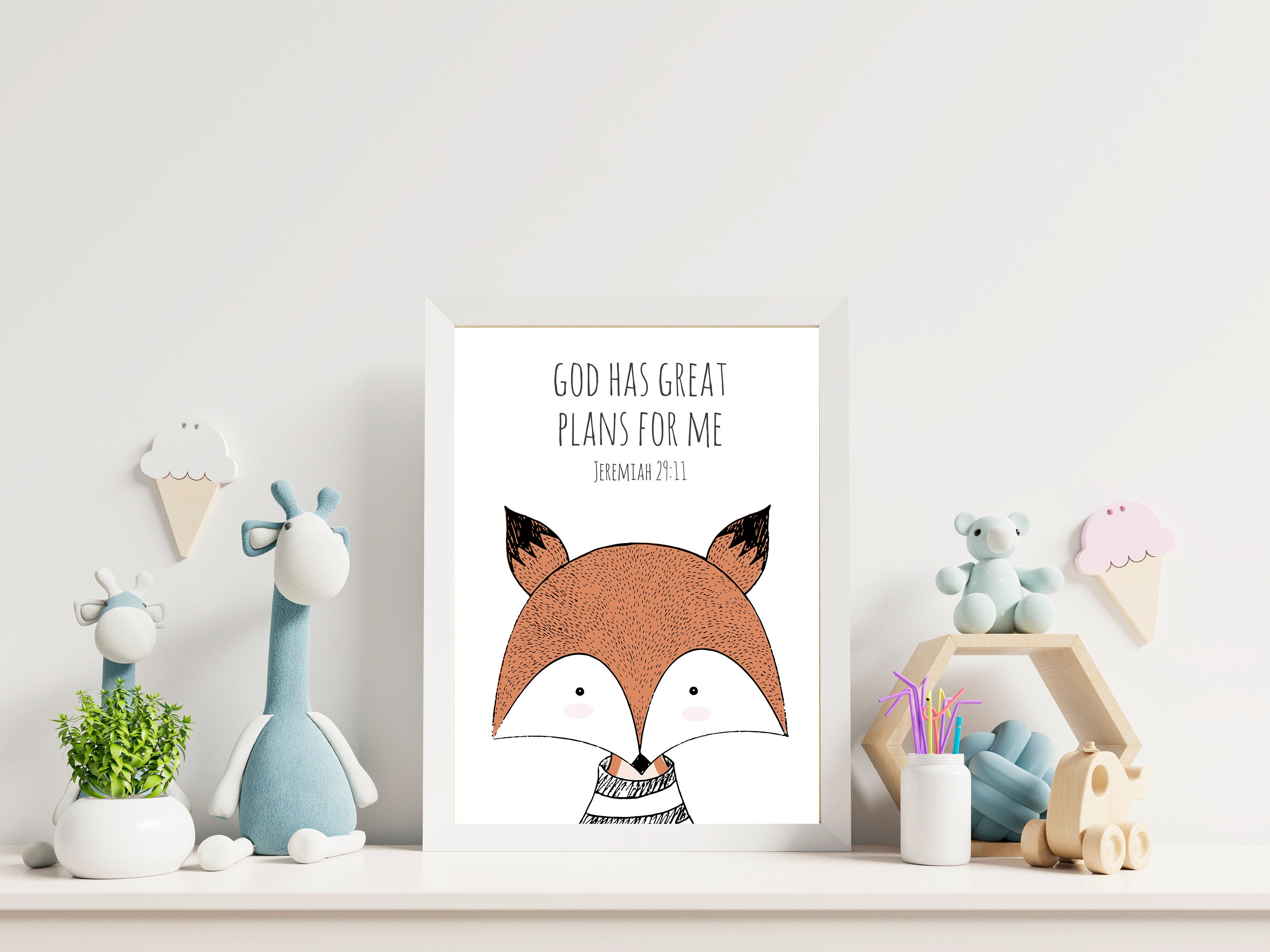 Woodland Animals Bible Verse Printable Wall Art Digital | Etsy