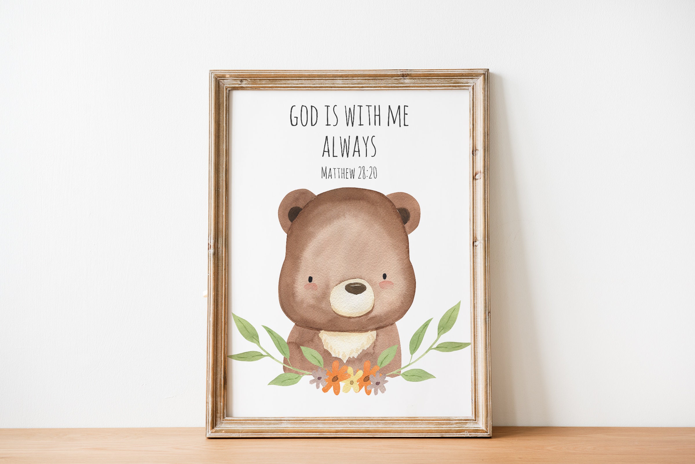 Printable Woodland Bible Verse Wall Art Printable Wall Art | Etsy
