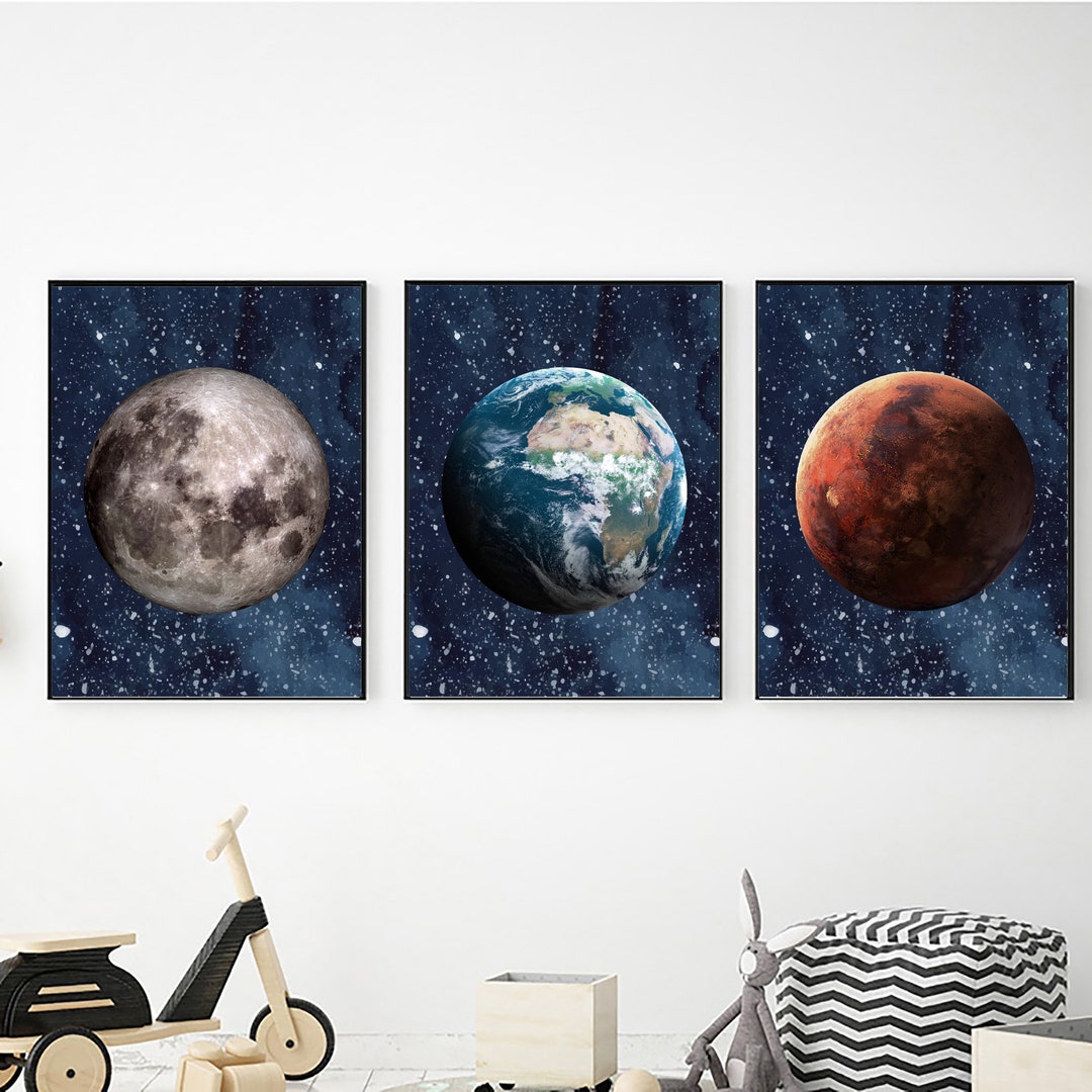Printable Planets Wall Art Set Digital Download Art Prints - Etsy