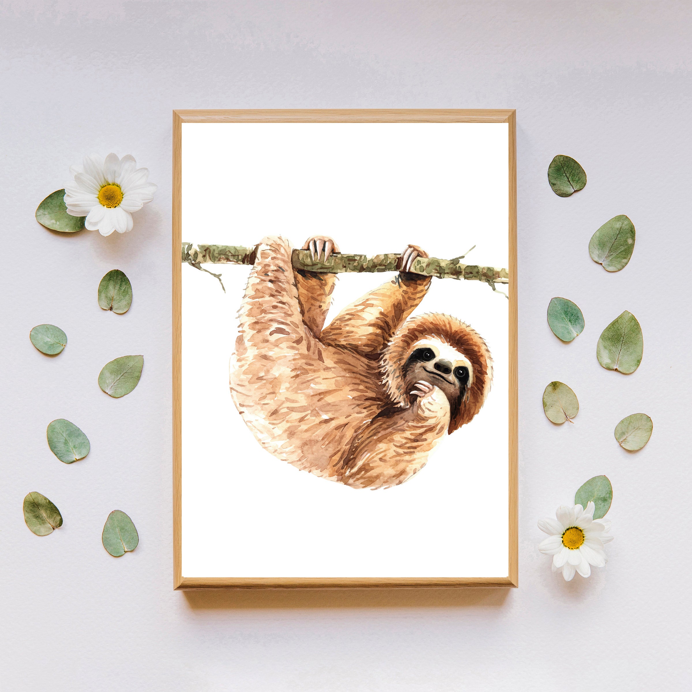 Sloth Wall Art Printable Set Digital Download Sloth Decor Etsy