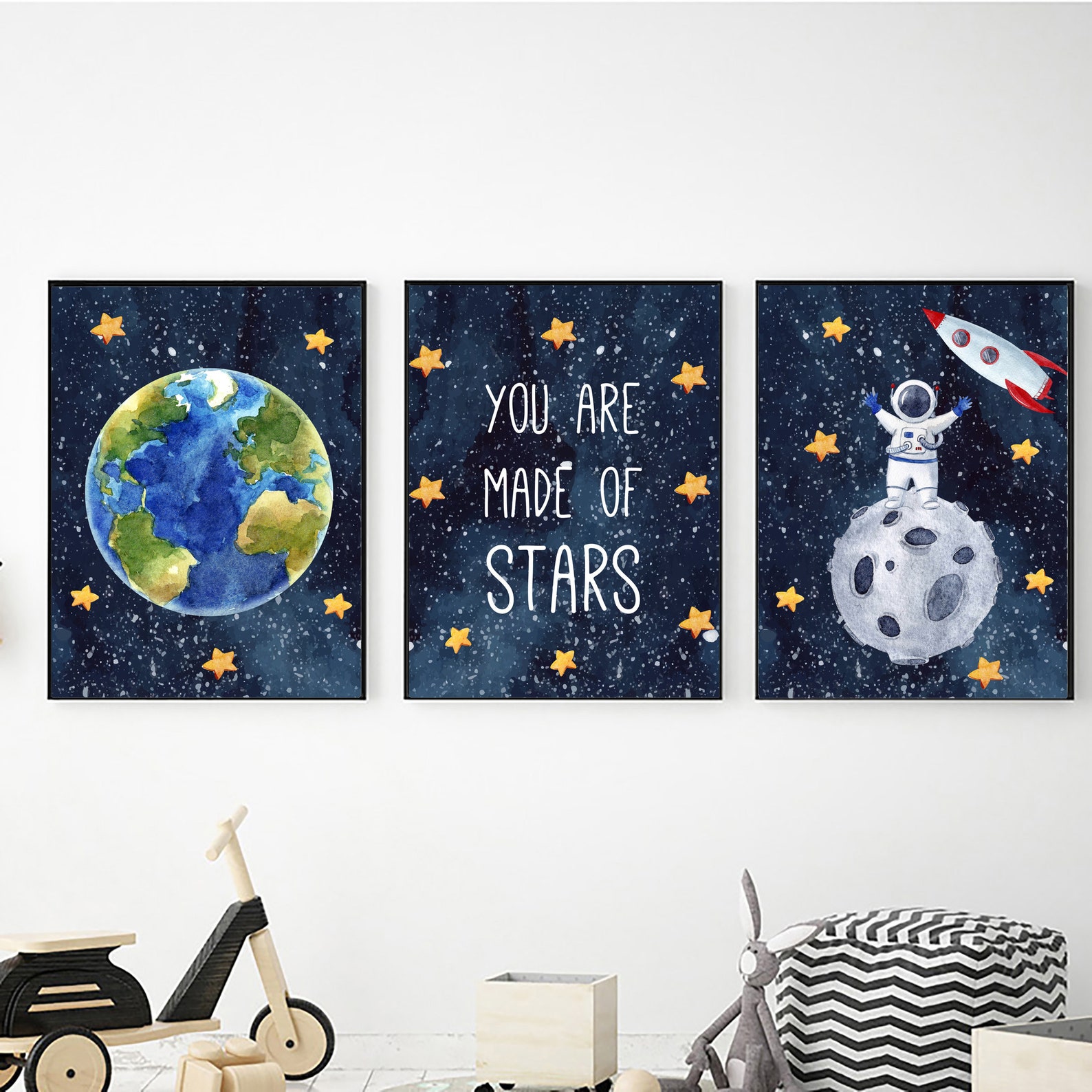 Set of 3 Outer Space Printable Wall Art Digital Download Etsy