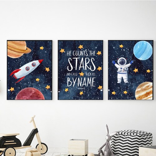 Kids Wall Art Space Nursery Prints Space Nursery Decor Solar - Etsy