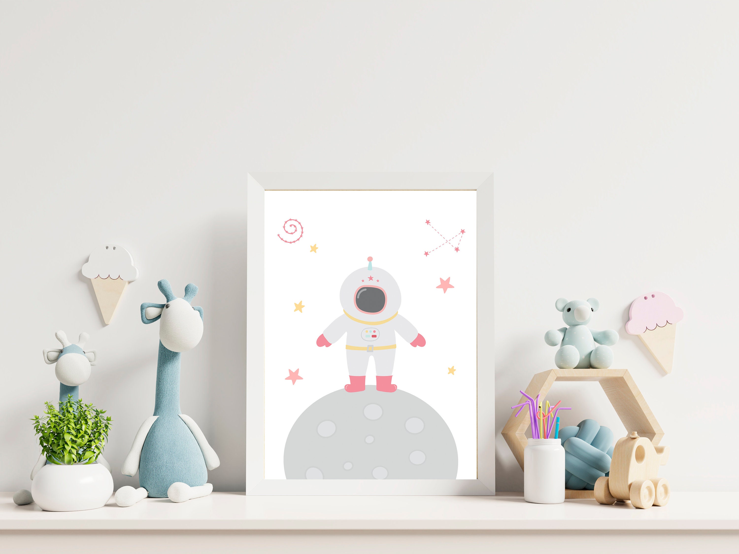 Outer Space Girls Nursery Decor Digital Download Printable Etsy