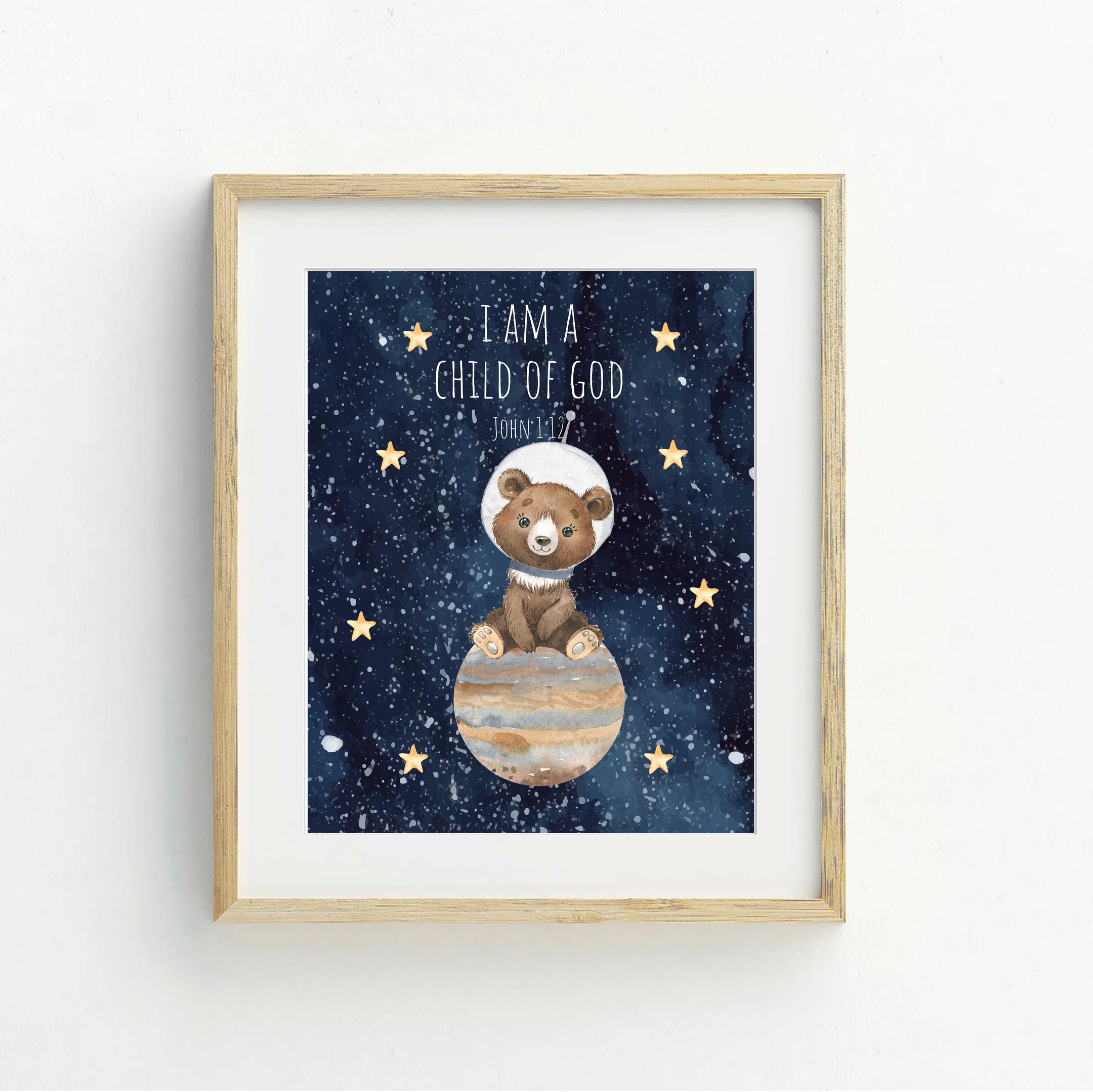 Animals in Outer Space Printable Wall Art Set, Digital Download, Space ...