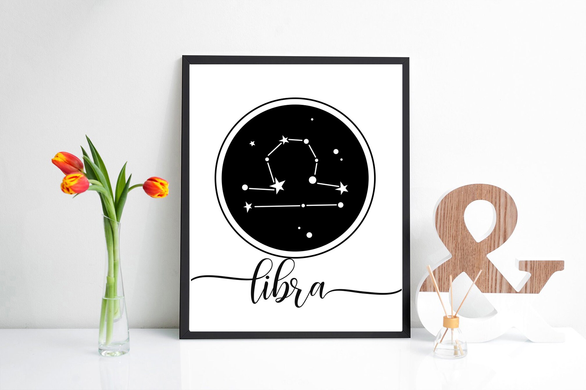 Libra wall art digital download constellation art printable wall art zodiac home decor libra print zodiac sign libra constellation