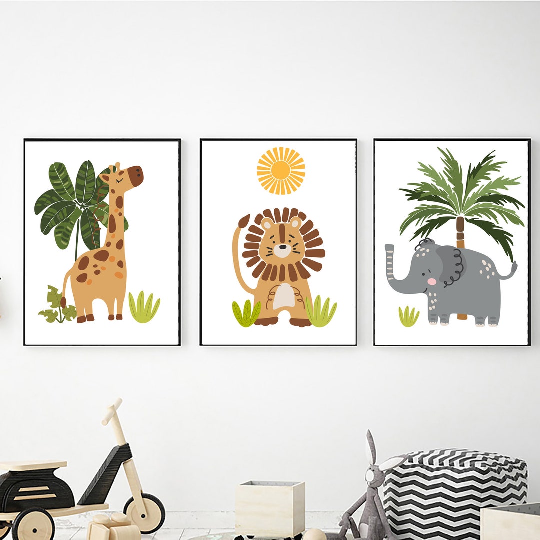 Safari Prints Set of 3 Printable Wall Art Digital Download - Etsy