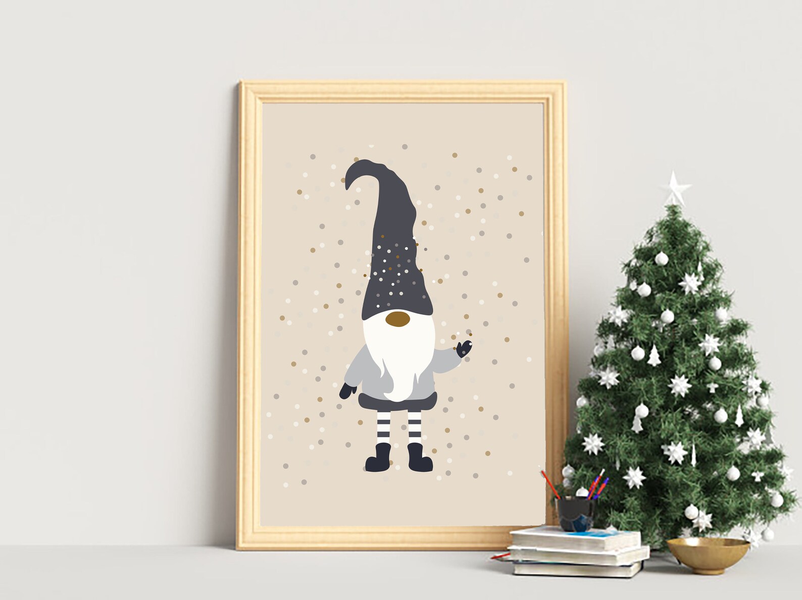 Scandinavian Christmas Gnomes Printable Wall Art Digital - Etsy