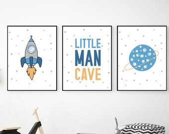 Space Printable Wall Art, Space Themed Nursery, Outer Space Decor, Outer Space Wall Art, Kids Room Decor, Bedroom Wall Decor, Space Prints