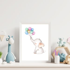 Printable Elephant Wall Art Set for Nursery Decor Digital | Etsy