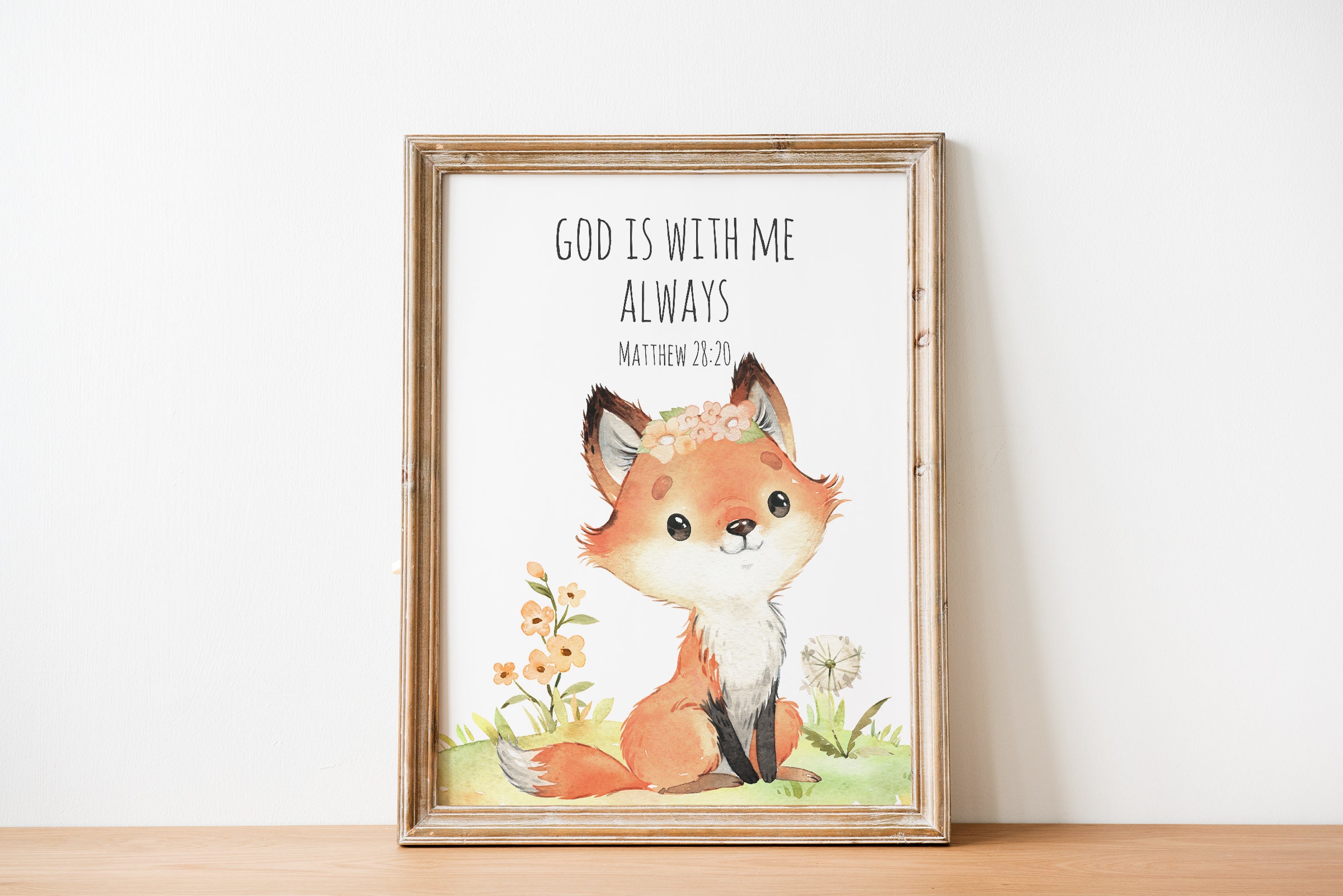 Woodland Bible Verse Printable Wall Art Digital Download | Etsy