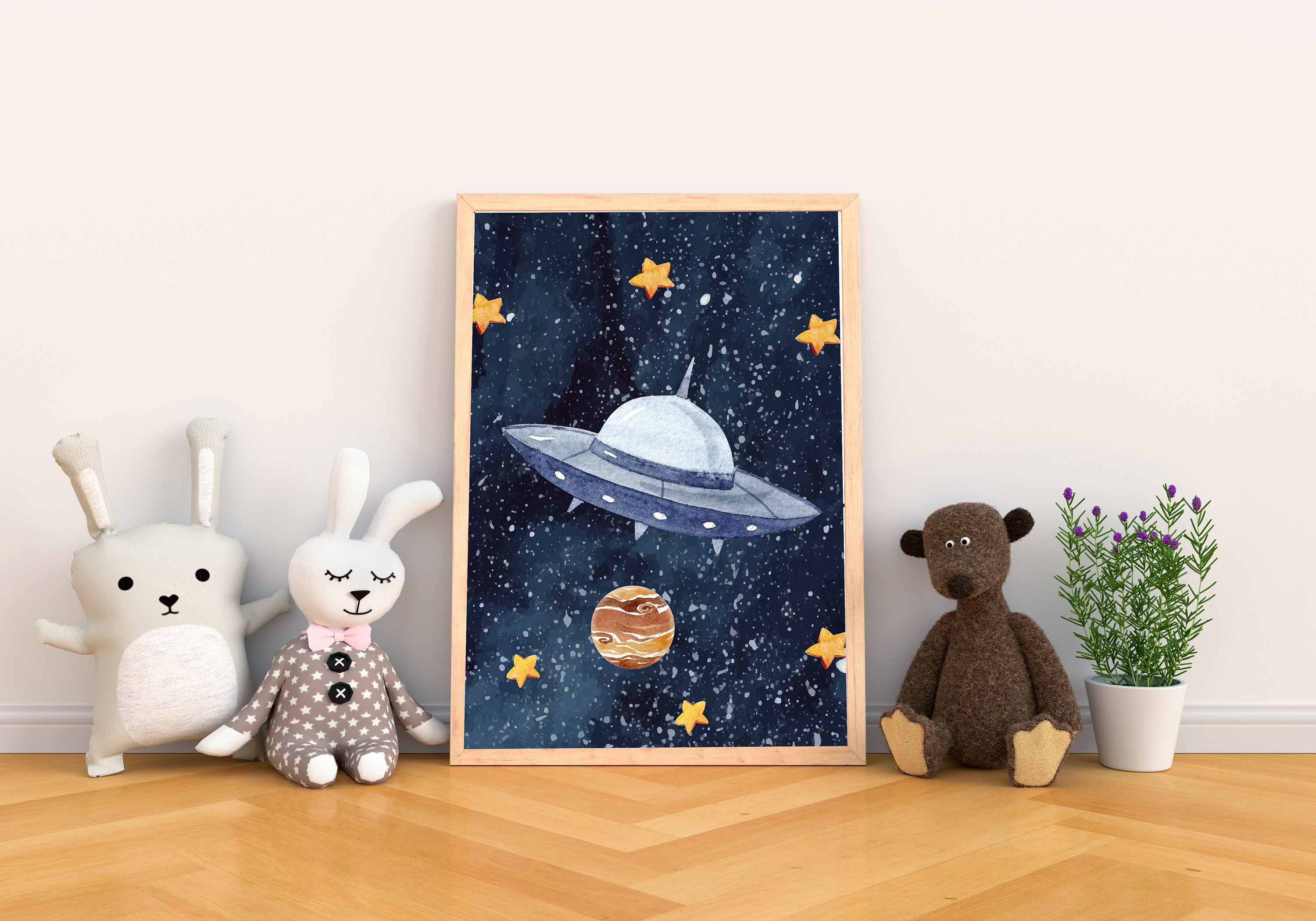 Set of 6 Space Wall Art Digital Download Printable Wall Art Etsy