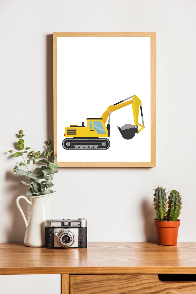 Construction prints Digital download Construction wall art Etsy