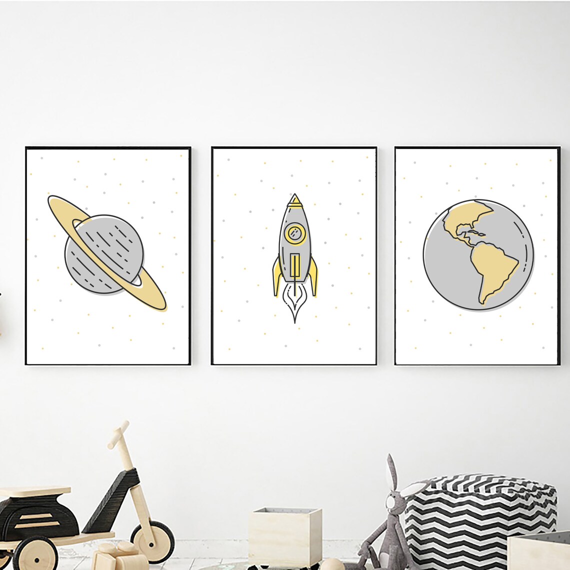 Set of 3 Outer Space Printable Wall Art Digital Download Etsy